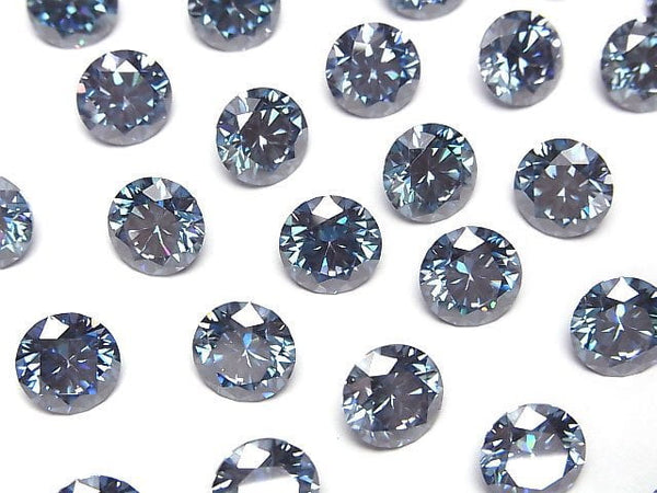 [Video] Moissanite AAA Loose stone Round Faceted 8x8mm [Blue] 1pc