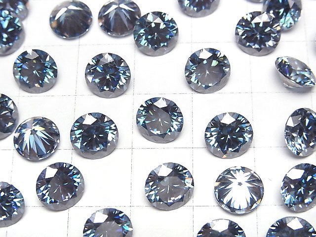 [Video] Moissanite AAA Loose stone Round Faceted 8x8mm [Blue] 1pc