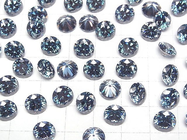 [Video] Moissanite AAA Loose stone Round Faceted 8x8mm [Blue] 1pc