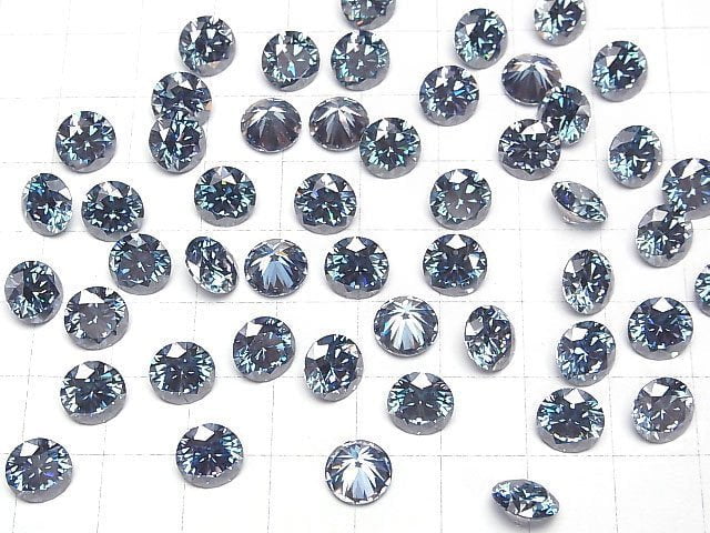 [Video] Moissanite AAA Loose stone Round Faceted 8x8mm [Blue] 1pc