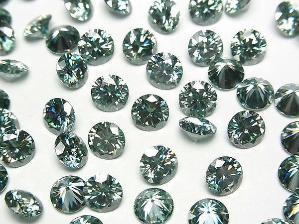 [Video] Moissanite AAA Loose stone Round Faceted 6x6mm [Green] 1pc