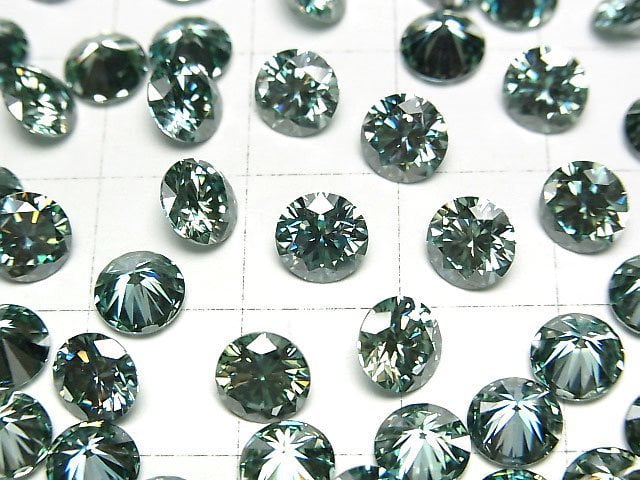 [Video] Moissanite AAA Loose stone Round Faceted 6x6mm [Green] 1pc