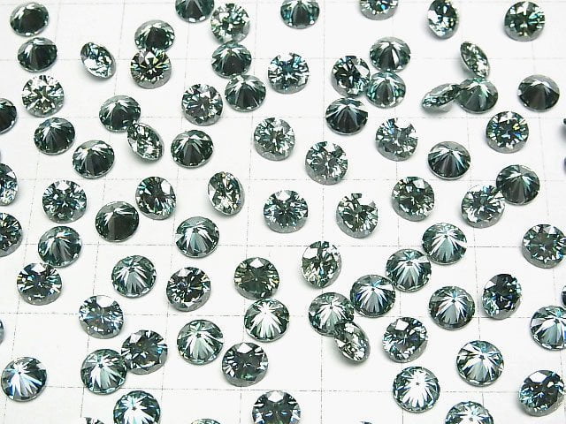 [Video] Moissanite AAA Loose stone Round Faceted 6x6mm [Green] 1pc