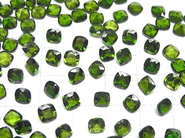 [Video]High Quality Chrome Diopside AAA- Loose stone Square Faceted 5x5mm 2pcs