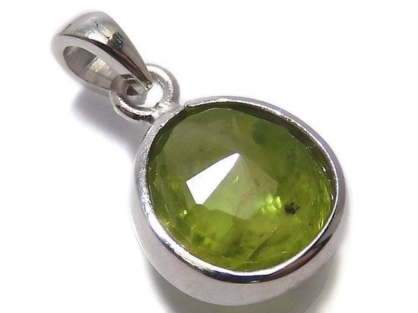 [Video][One of a kind] High Quality Peridot AAA- Faceted Pendant Silver925 NO.1