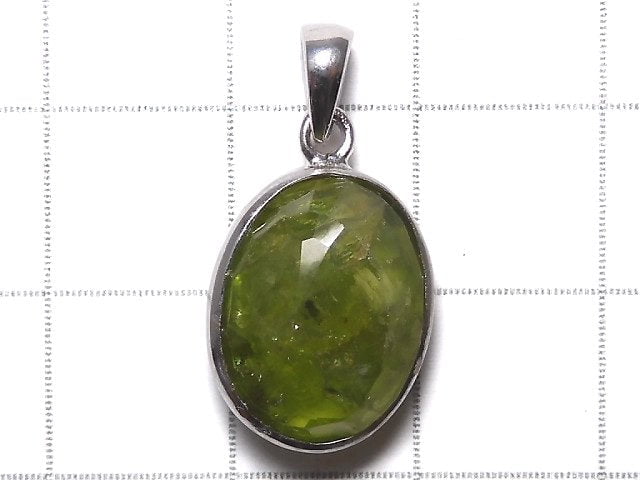 [Video][One of a kind] High Quality Peridot AAA- Faceted Pendant Silver925 NO.9