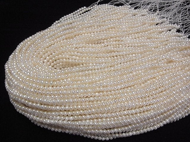 [Video] Fresh Water Pearl AA++ Potato 3-3.5mm White 1strand beads (aprx.14inch/35cm)