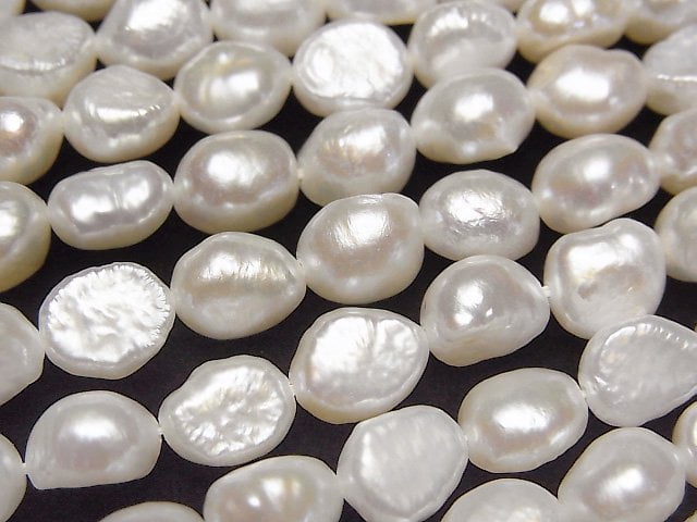 [Video] Fresh Water Pearl AA Baroque 8-9mm White 1strand beads (aprx.13inch/33cm)