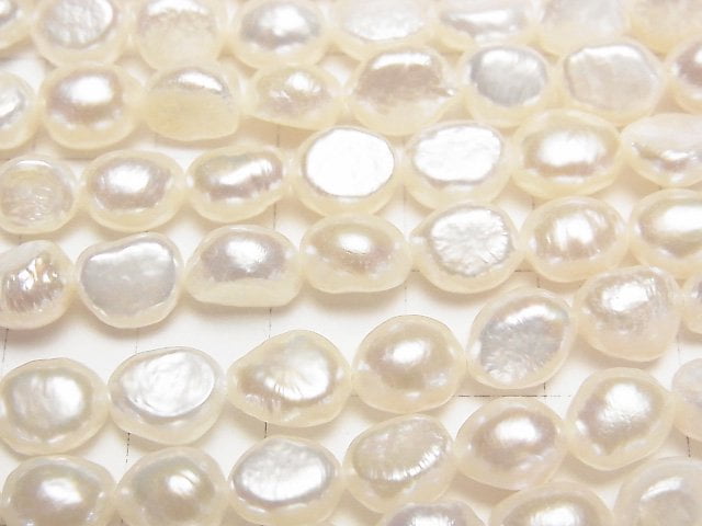 [Video] Fresh Water Pearl AA Baroque 8-9mm White 1strand beads (aprx.13inch/33cm)