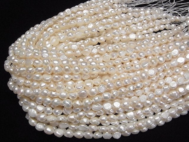 [Video] Fresh Water Pearl AA Baroque 8-9mm White 1strand beads (aprx.13inch/33cm)