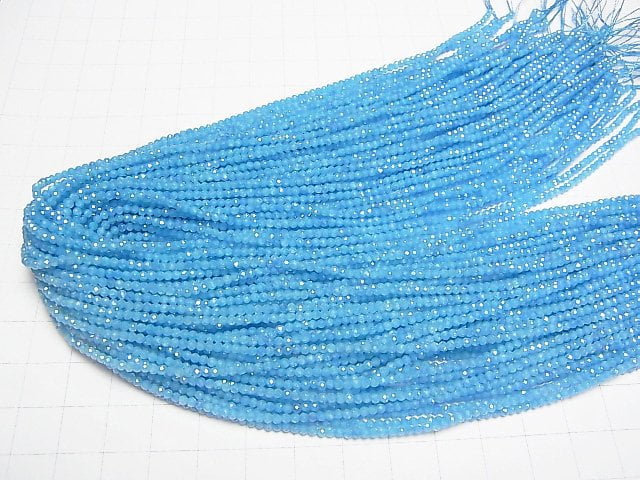 [Video]High Quality! Cubic Zirconia AAA Faceted Round 2mm [Blue] 1strand beads (aprx.15inch/36cm)