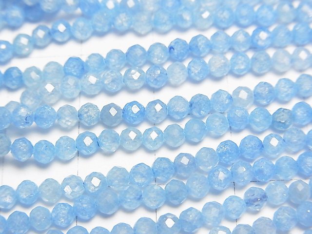 [Video]High Quality! Cubic Zirconia AAA Faceted Round 3mm [Light Blue] 1strand beads (aprx.15inch/36cm)