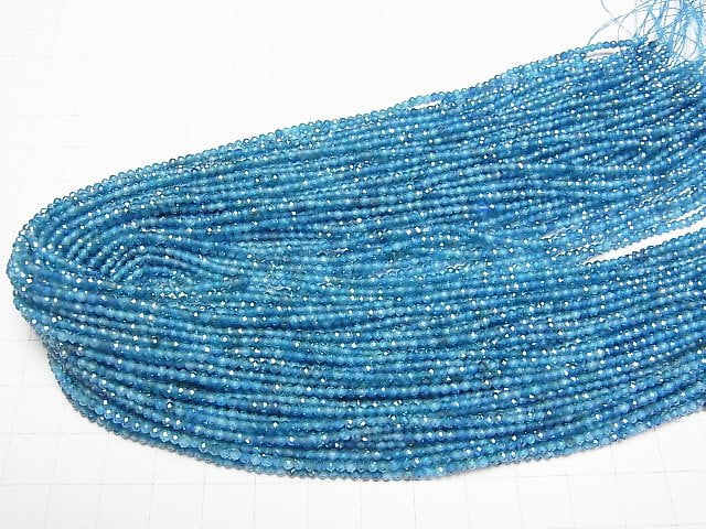 [Video]High Quality! Cubic Zirconia AAA Faceted Round 2mm [Indigo Blue] 1strand beads (aprx.15inch/36cm)