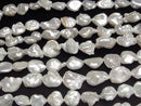 [Video] Fresh Water Pearl Keshi Pearl AA++ Baroque 14-21m White 1strand beads (aprx.15inch/38cm)
