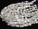 [Video] Fresh Water Pearl Keshi Pearl AA++ Baroque 14-21m White 1strand beads (aprx.15inch/38cm)