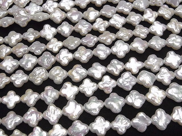 [Video] Fresh Water Pearl AA++ Flower 10x10x4mm White half or 1strand beads (aprx.15inch/36cm)
