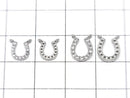Metal parts Horseshoe motif Both Side Charm Silver color (with CZ) 2pcs