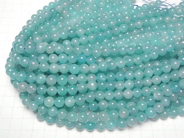 [Video] Uyghur Amazonite Silica AA Round 8mm half or 1strand beads (aprx.15inch/36cm)