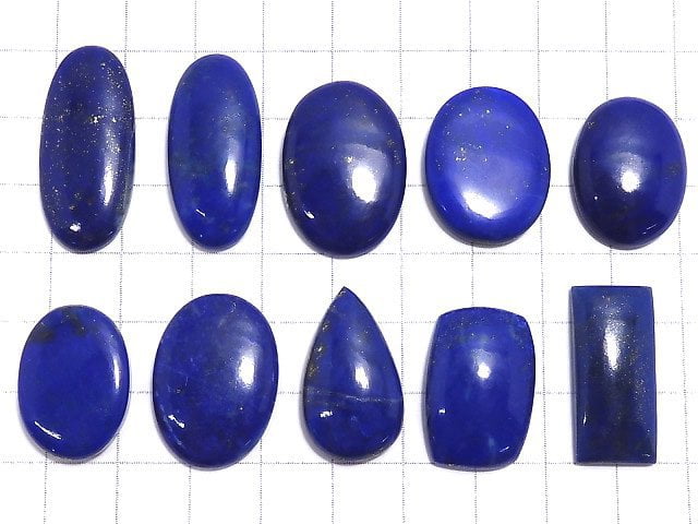 [Video][One of a kind] Lapislazuli AAA- Cabochon 10pcs Set NO.2