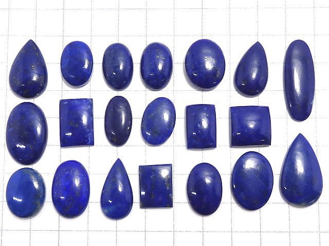 [Video][One of a kind] Lapislazuli AAA- Cabochon 20pcs Set NO.9