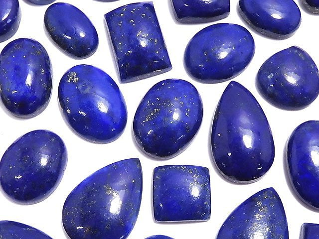 [Video][One of a kind] Lapislazuli AAA- Cabochon 50pcs Set NO.12