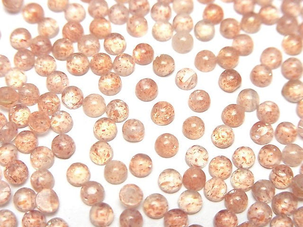 [Video]High Quality Sunstone AAA Round Cabochon 3x3mm 10pcs