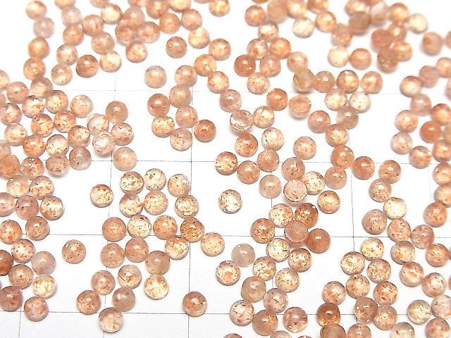 [Video]High Quality Sunstone AAA Round Cabochon 3x3mm 10pcs