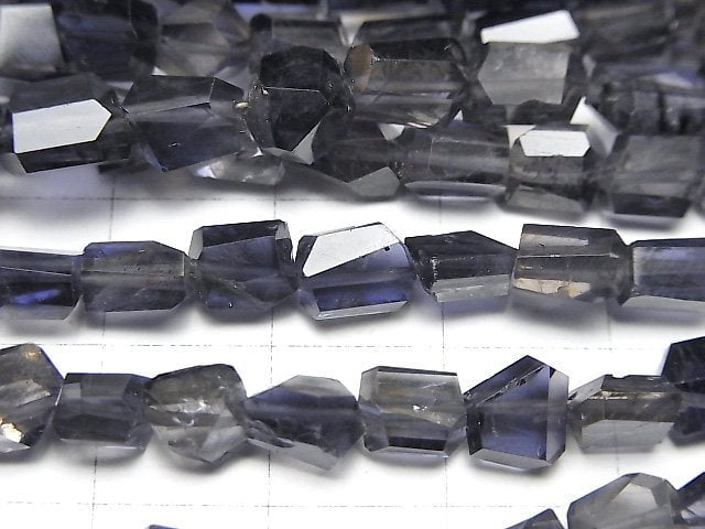 [Video]High Quality Iolite AA++ Faceted Nugget half or 1strand beads (aprx.7inch/18cm)
