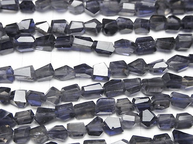 [Video]High Quality Iolite AA++ Faceted Nugget half or 1strand beads (aprx.7inch/18cm)