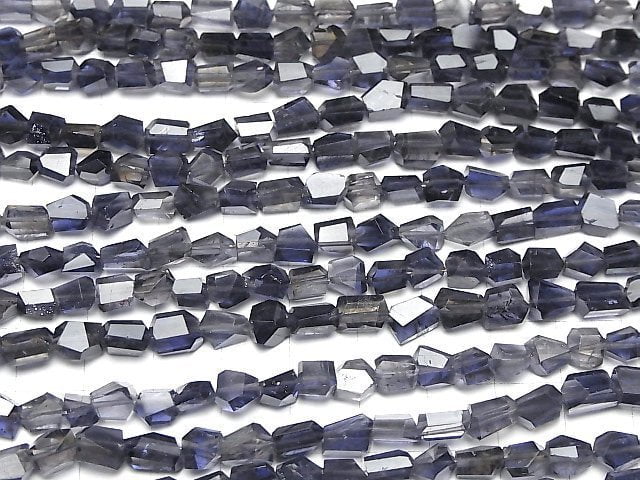 [Video]High Quality Iolite AA++ Faceted Nugget half or 1strand beads (aprx.7inch/18cm)