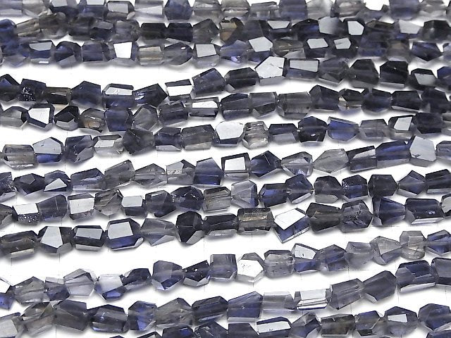 [Video]High Quality Iolite AA++ Faceted Nugget half or 1strand beads (aprx.7inch/18cm)