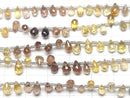 [Video]High Quality Natural Multi-Color Zircon AAA- Drop Faceted Briolette Half or 1strand beads (aprx.7inch/18cm)