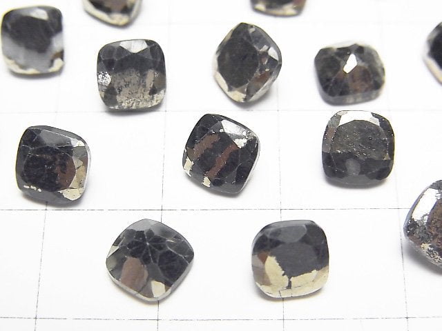 [Video] Matrix Pyrite Square Faceted 6x6mm 5pcs