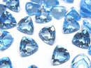 [Video]High Quality Swiss Blue Topaz AAA Loose stone Triangle Faceted 9x9mm 1pc