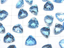 [Video]High Quality Swiss Blue Topaz AAA Loose stone Triangle Faceted 9x9mm 1pc