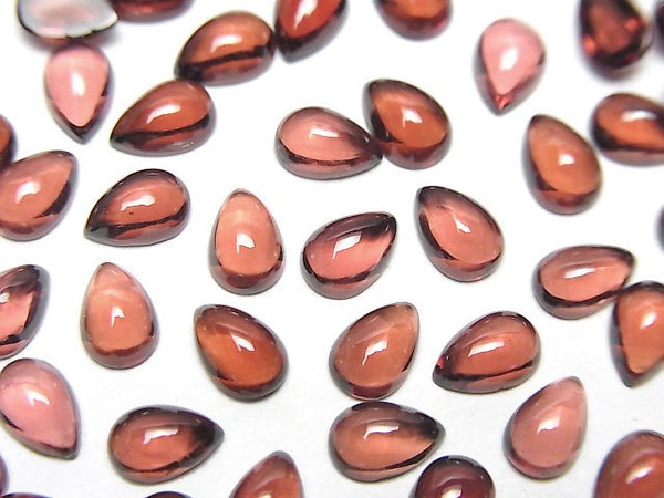 [Video]High Quality Mozambique Garnet AAA Pear shape Cabochon 6x4mm 5pcs