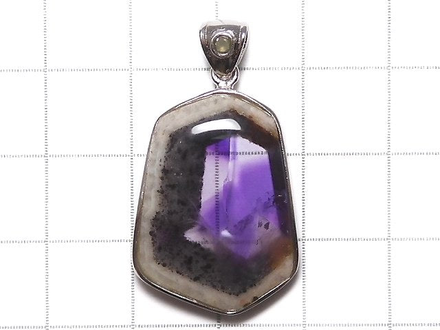 [Video][One of a kind] Phantom Amethyst Moldavite Pendant Silver925 NO.2