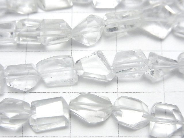 [Video]High Quality White Topaz AA++ Faceted Nugget half or 1strand beads (aprx.7inch/18cm)