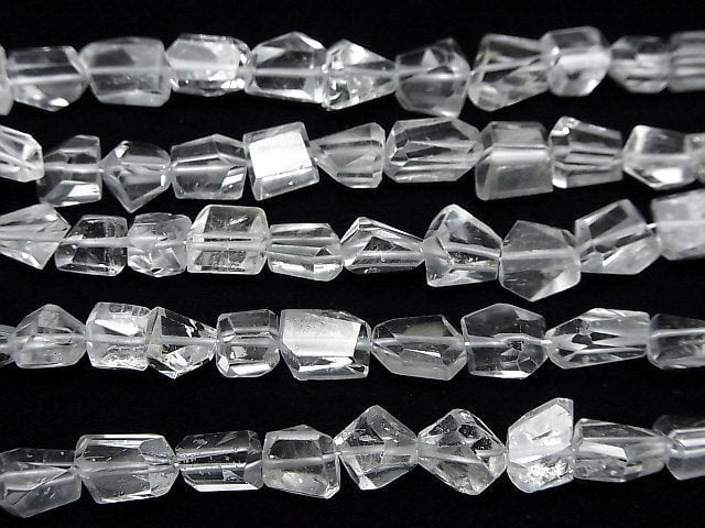 [Video]High Quality White Topaz AA++ Faceted Nugget half or 1strand beads (aprx.7inch/18cm)