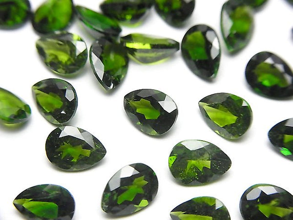 [Video]High Quality Chrome Diopside AAA- Loose stone Pear shape Faceted 7x5mm 2pcs