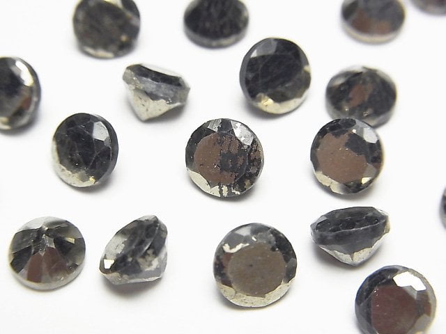 [Video] Matrix Pyrite Round Faceted 6x6mm 5pcs