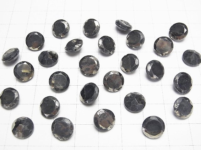 [Video] Matrix Pyrite Round Faceted 10x10mm 3pcs