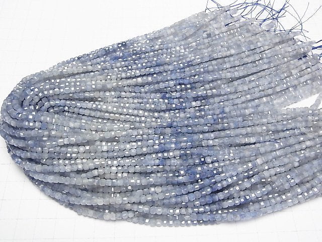 [Video] High Quality! Kyanite AA+ Cube Shape 3x3x3mm 1strand beads (aprx.15inch/37cm)