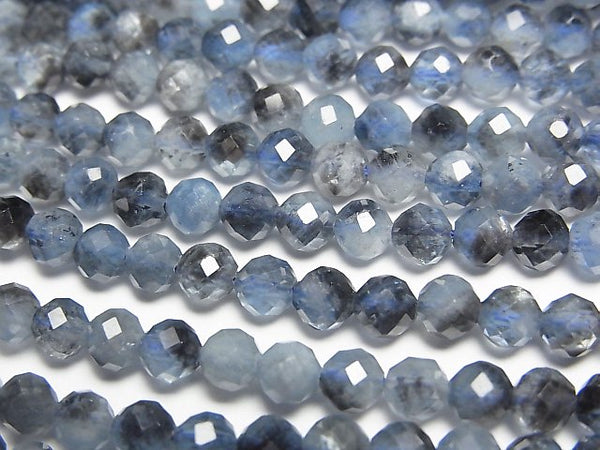 [Video]High Quality! Deep Blue Aquamarine AA Faceted Round 4mm 1strand beads (aprx.15inch/37cm)