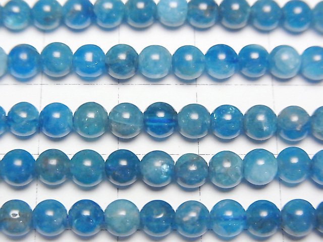 [Video] Blue Apatite AA++ Round 4.5mm half or 1strand beads (aprx.15inch/36cm)