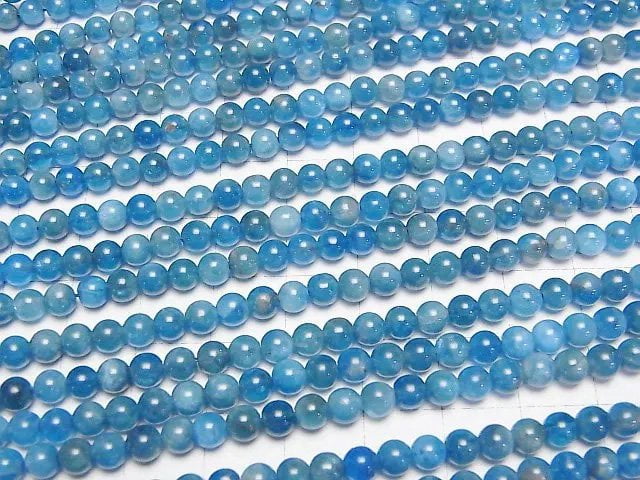 [Video] Blue Apatite AA++ Round 4.5mm half or 1strand beads (aprx.15inch/36cm)