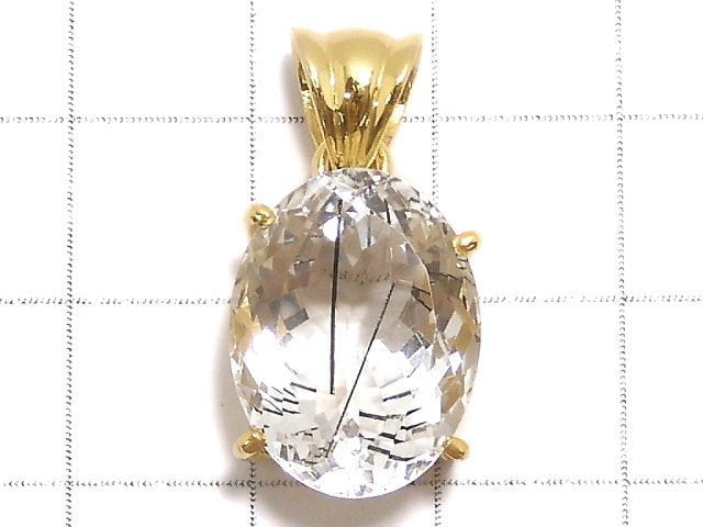 [Video][One of a kind] High Quality Tourmaline Quartz AAA Pendant 18KGP NO.13