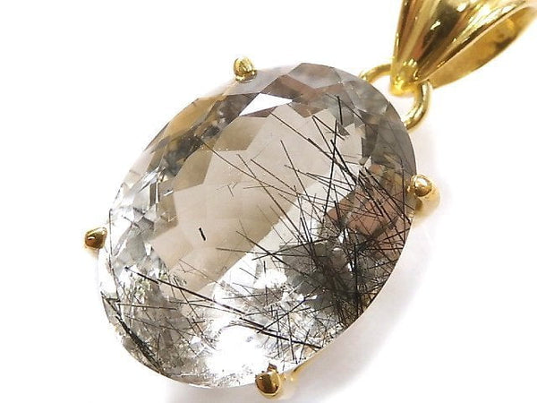 [Video][One of a kind] High Quality Tourmaline Quartz AAA Pendant 18KGP NO.14