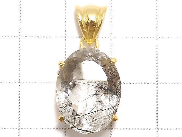 [Video][One of a kind] High Quality Tourmaline Quartz AAA Pendant 18KGP NO.14