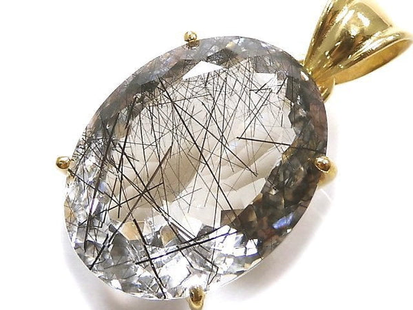 [Video][One of a kind] High Quality Tourmaline Quartz AAA Pendant 18KGP NO.17